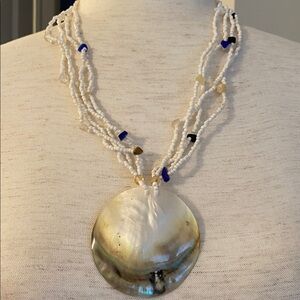 Multi-Strand Shell Pendant Necklace